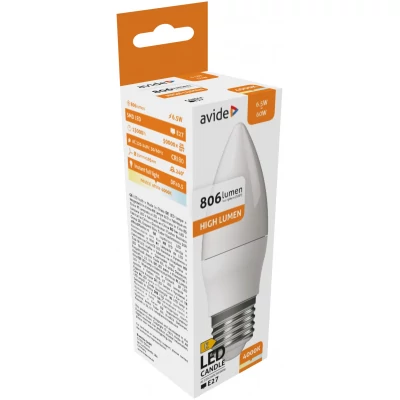 Avide LED Candle 6.5W E27 NW 4000K