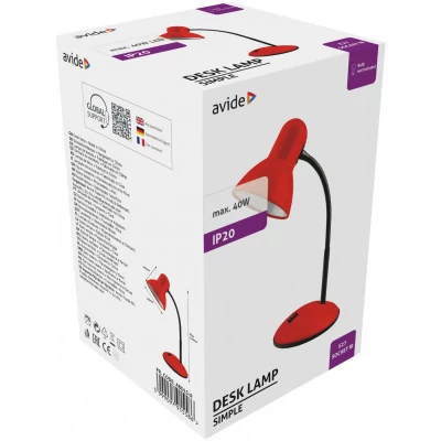 Avide Basic Asztali Lámpa Simple Piros + LED fényforrás