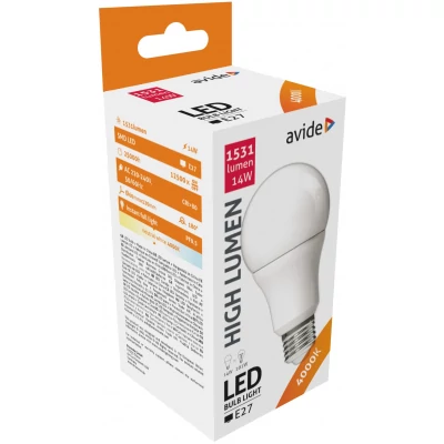 Avide LED Globe A60 14W E27 NW 4000K