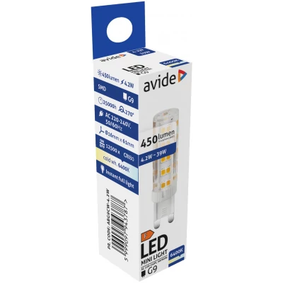 Avide LED 4.2W G9 CW 6400K