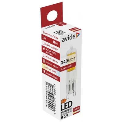 Avide LED 2.2W G9 COB WW 3000K