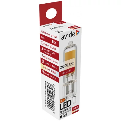 Avide LED 2W G9 COB WW 3000K