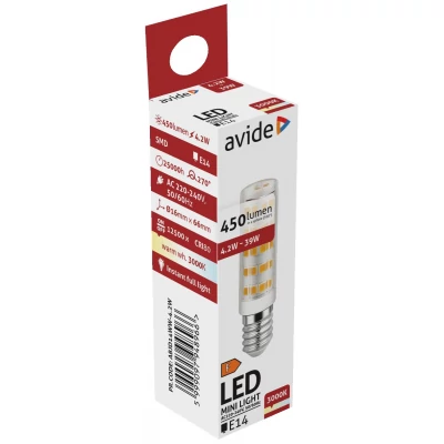 Avide LED 4.2W JD E14 WW 3000K