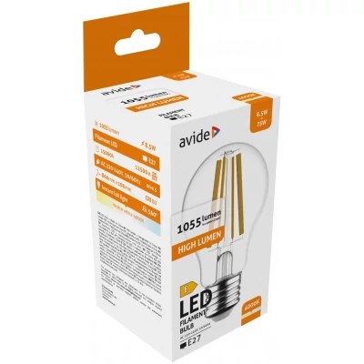 Avide LED Filament Globe 8.5W E27 NW 4000K High Lumen