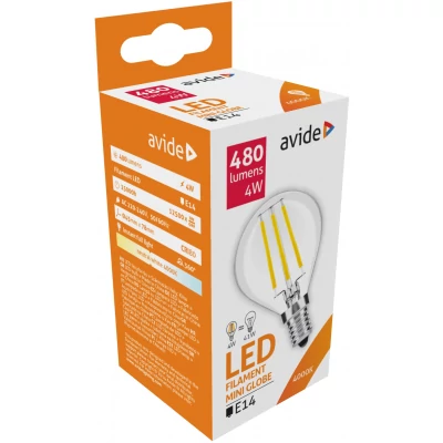 Avide LED Filament Mini Globe 4W E14 NW 4000K