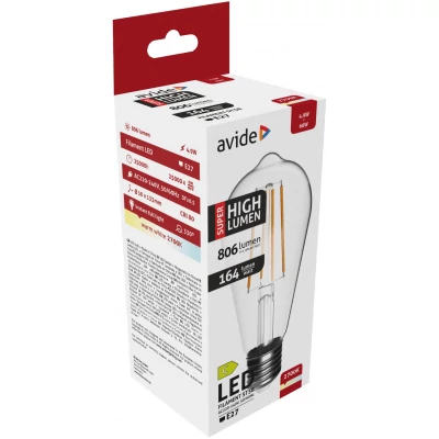 Avide LED Filament ST58 4.9W E27 WW 2700K Super High Lumen