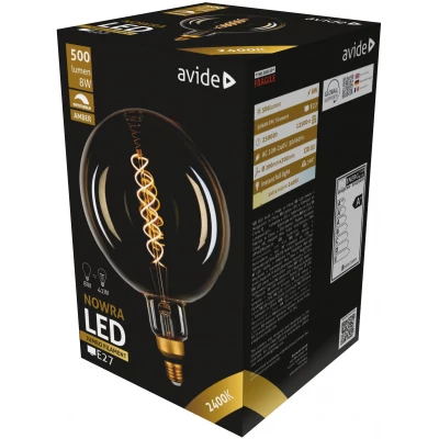 Avide LED Jumbo Filament Nowra 200x300mm Amber 8W E27 2400K Fényerőszabályzós