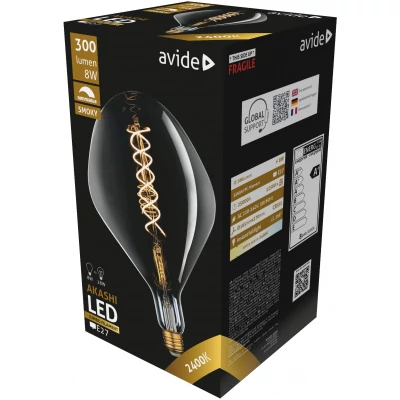 Avide LED Jumbo Filament Akashi 160x270mm Smoky 8W E27 2400K Fényerőszabályzós