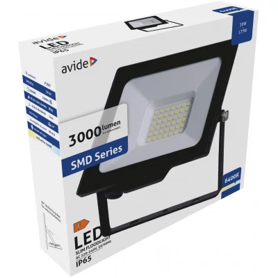 Avide LED Reflektor Slim SMD 30W CW 6400K