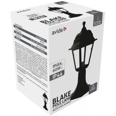 Avide Kültéri Álló Lámpa Blake 1xE27 415mm Fekete IP44