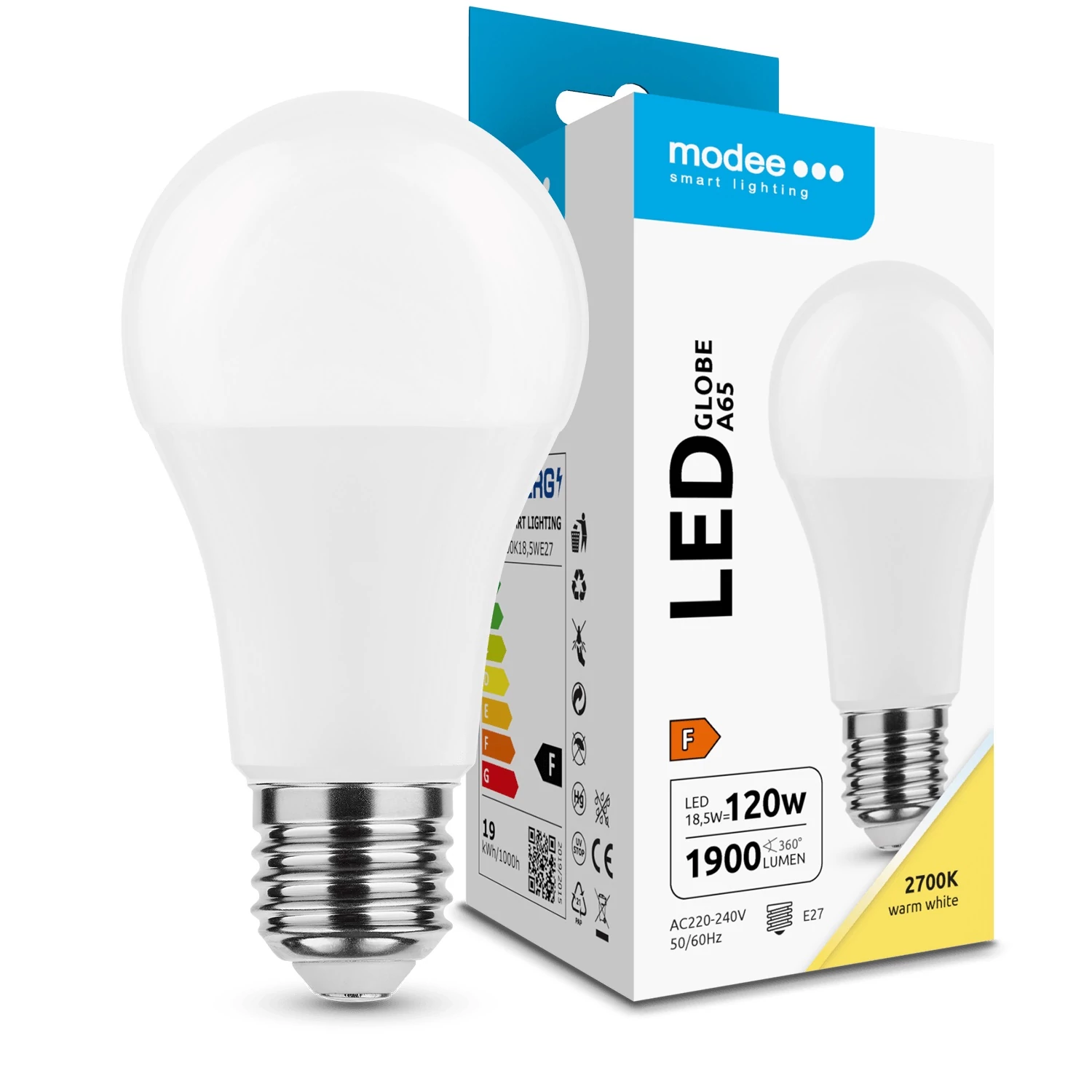 Modee Lighting LED Izzó Globe A65 18,5W E27 200° 4000K (1900 lumen) ERP