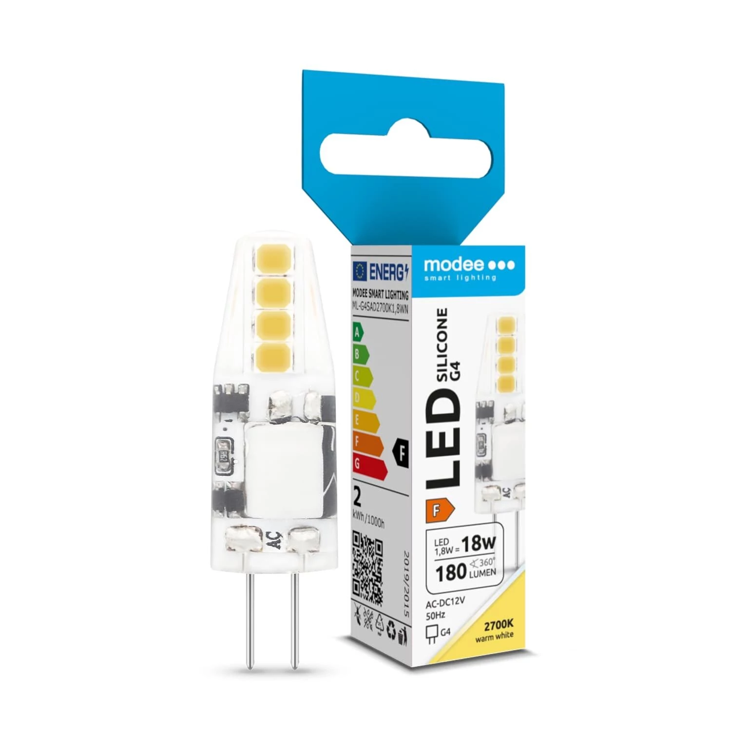 Modee Lighting LED Izzó G4 Silicon AC-DC 12V 1,8W 2700K (180 lumen) ERP