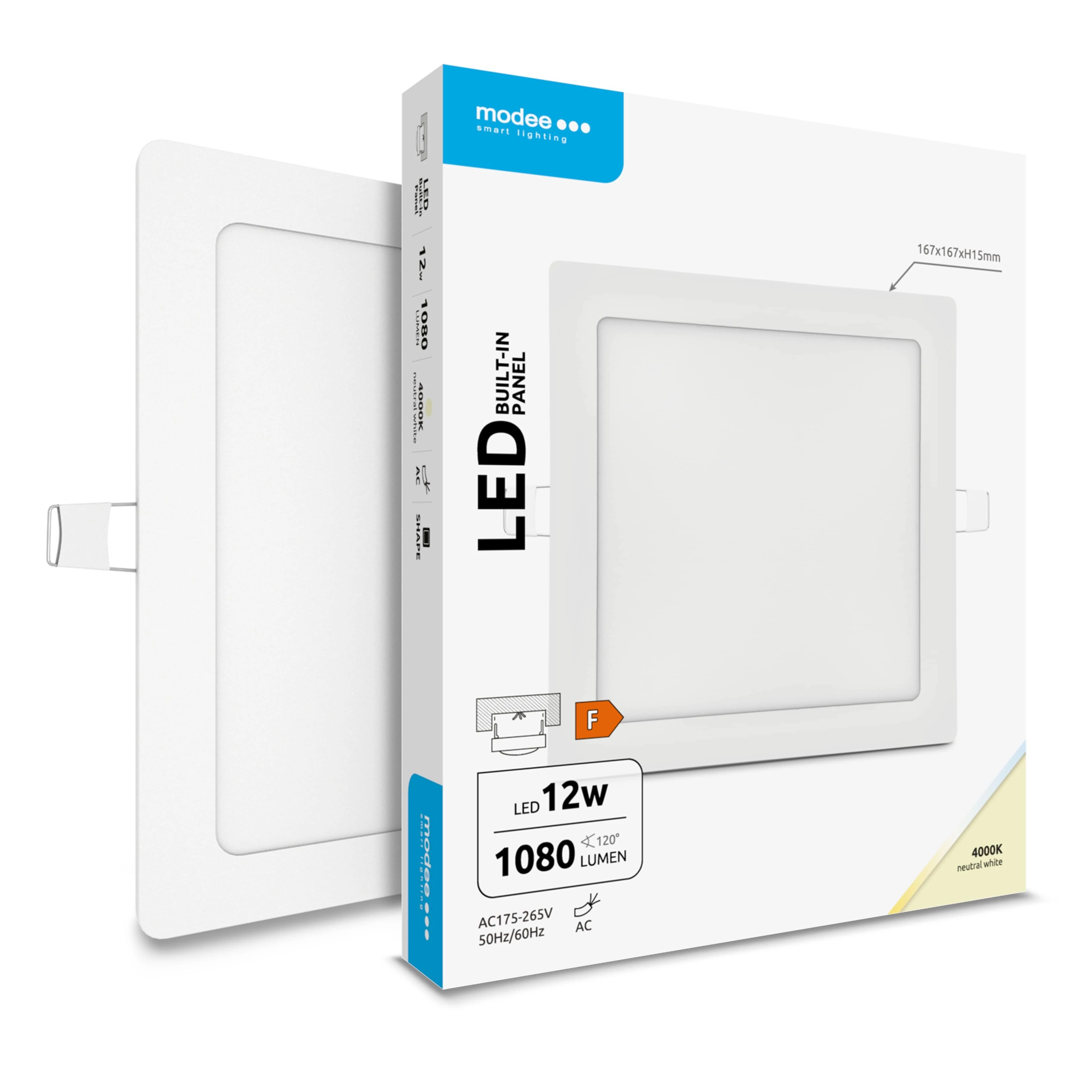 Modee LED Panel Négyzet - Beépíthető A2-series 12W 4000K (1080 lumen) ERP