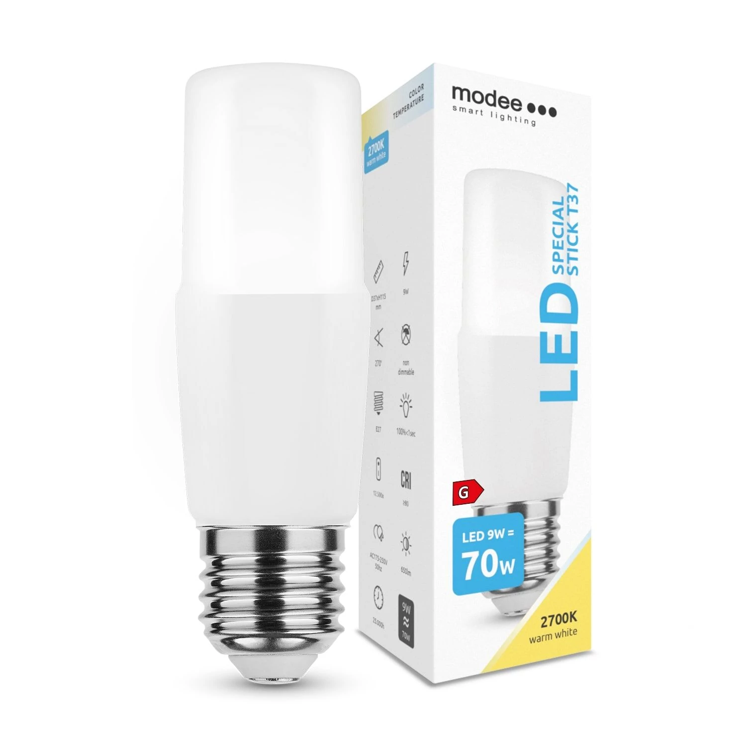 Modee Lighting LED Special Stick T37 9W E27 270° 2700K (650 lumen)