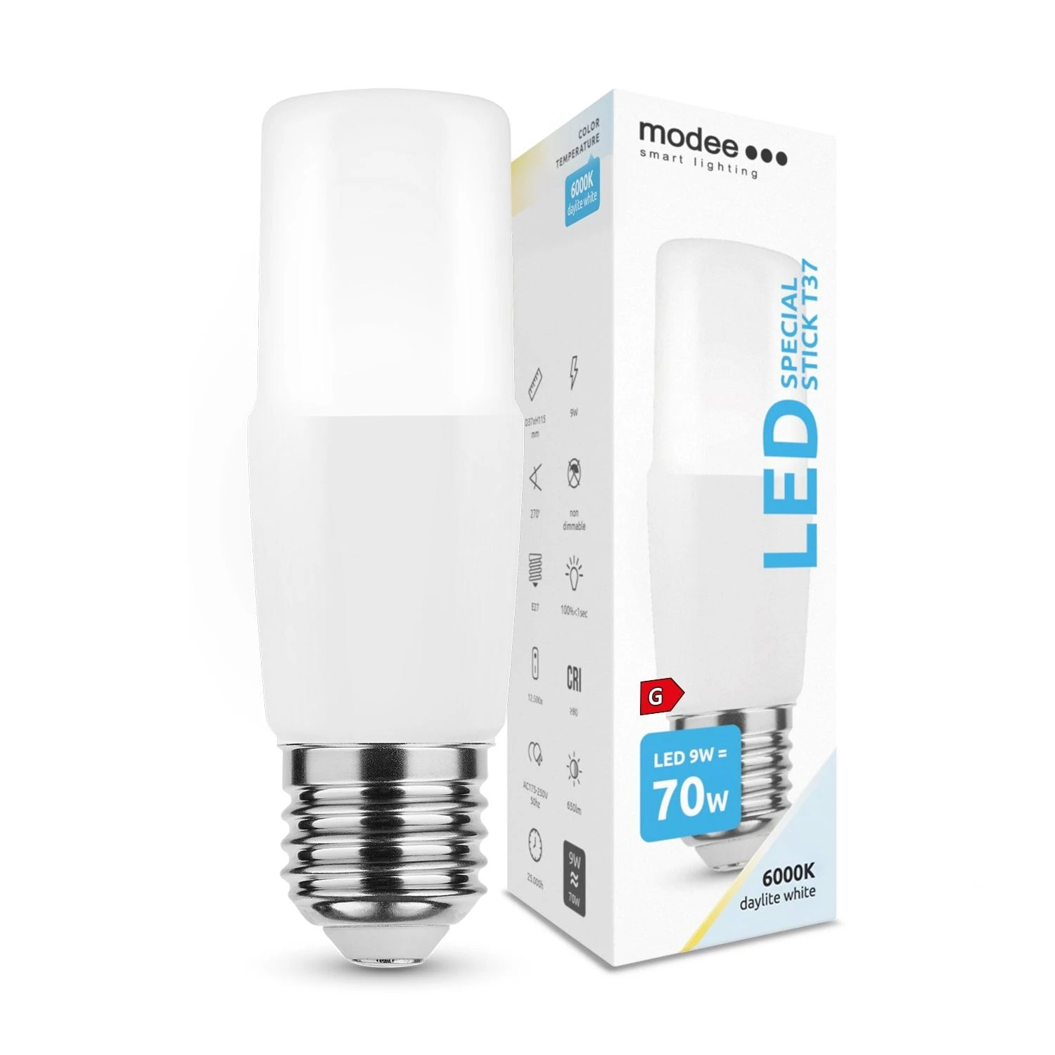 Modee Lighting LED Special Stick T37 9W E27 270° 6000K (700 lumen)