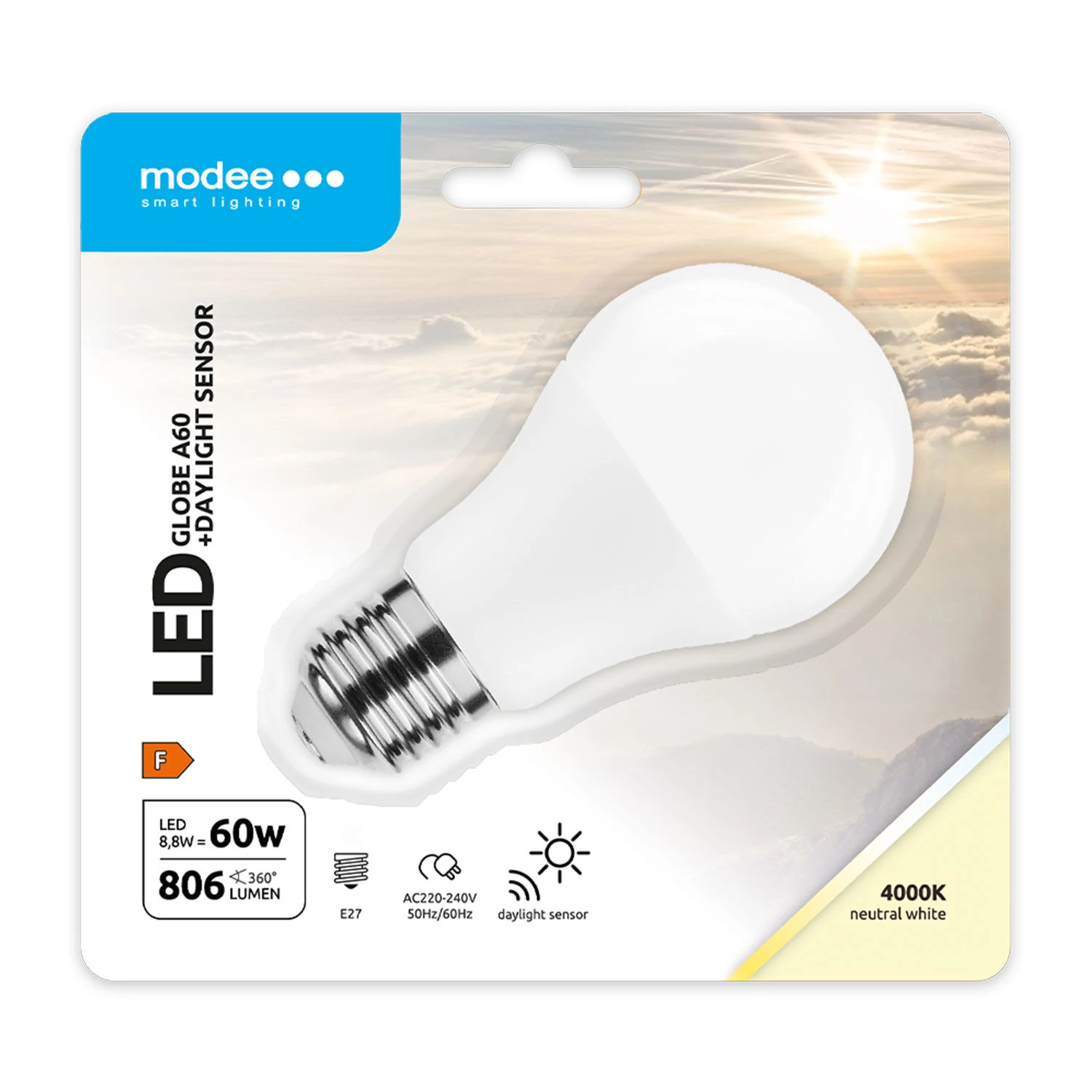 Modee LED Smart (DL Sensor) Globe (Gömb) A60 8,8W E27 200° 4000K (806 lumen)